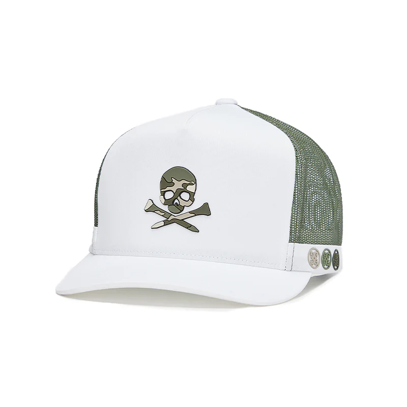 GFORE Monochrome Skull & Tees Trucker Men's Cap (Snow)