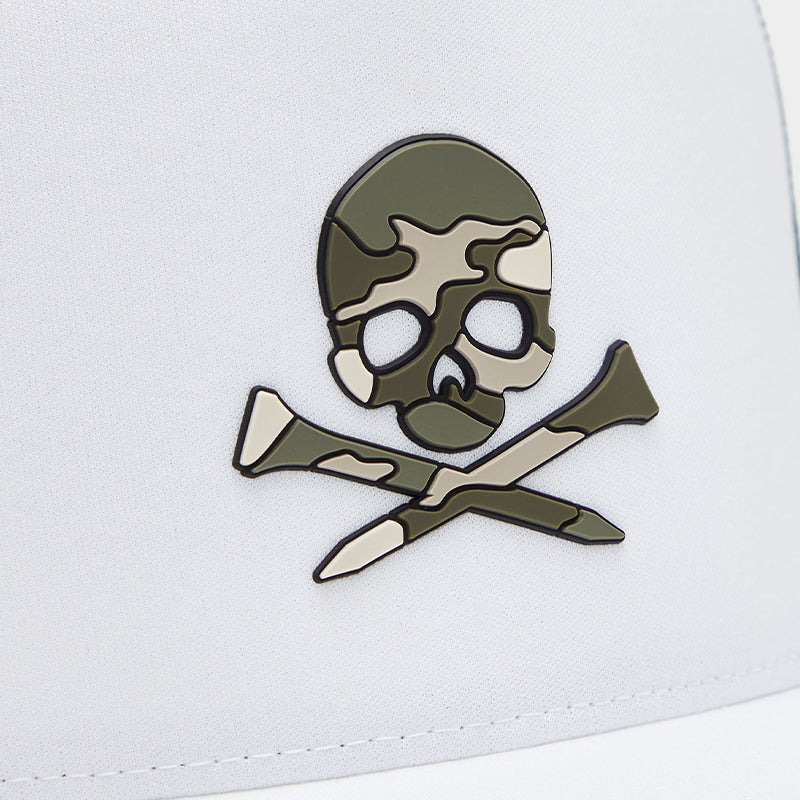 GFORE Monochrome Skull & Tees Trucker Men's Cap (Snow) - Image 4