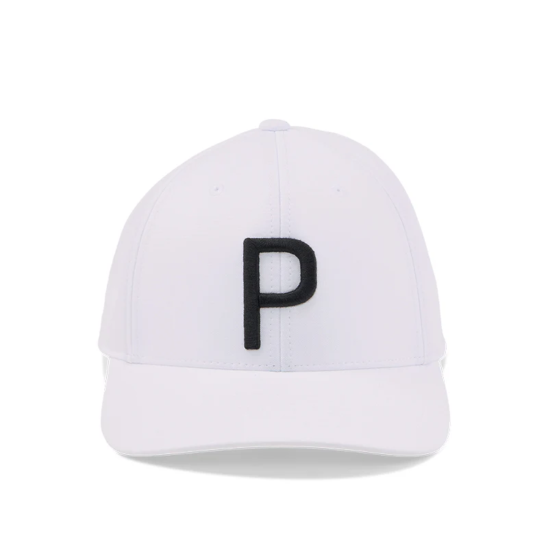 PUMA P Youth Junior Cap (White/Black) - Image 2