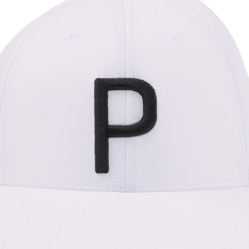 PUMA P Youth Junior Cap (White/Black) - Image 3