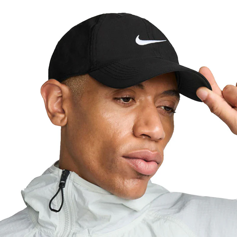 NIKE Dri-FIT Club Structured Swoosh Unisex Cap (Black/White) - Image 2