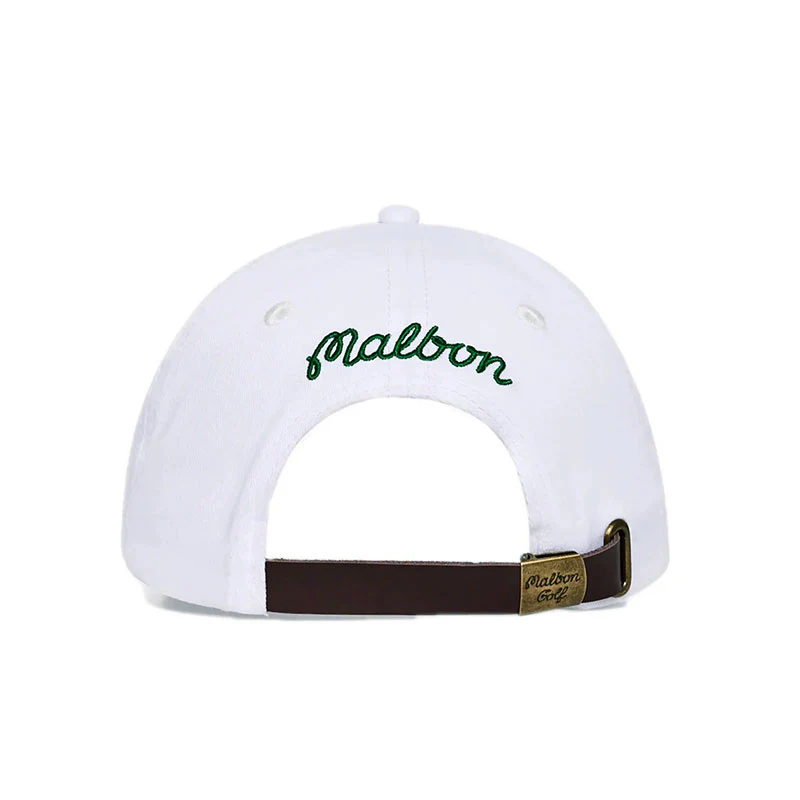 MALBON GOLF Romano Dad Men's Cap (White) - Image 4