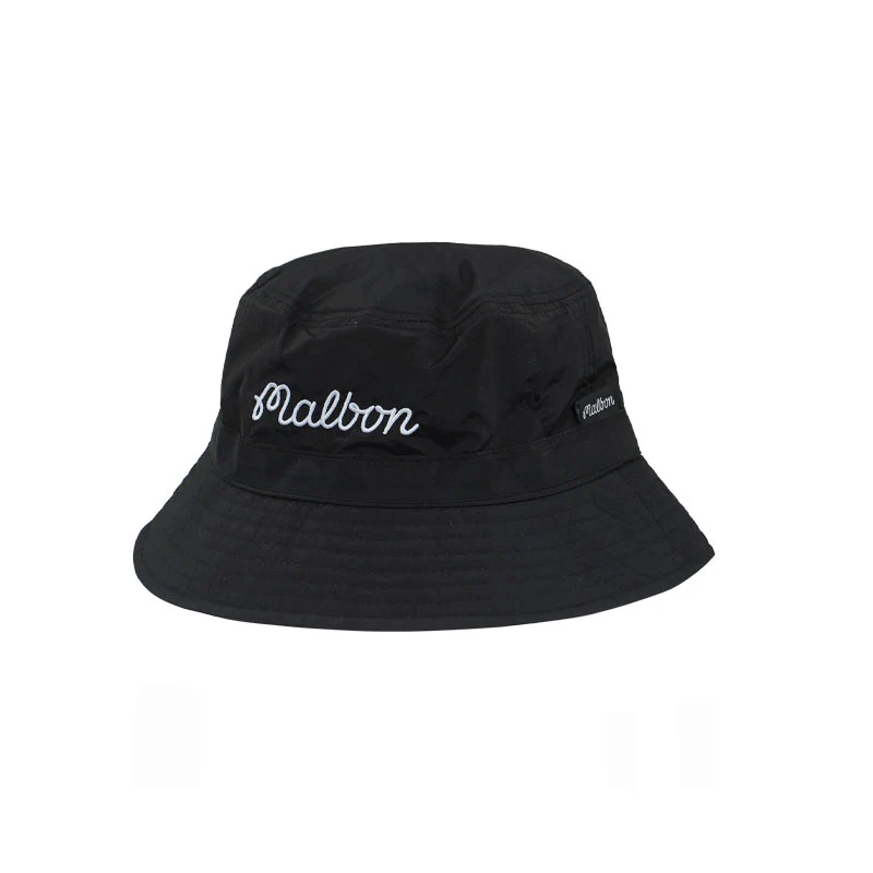 MALBON GOLF Evergreen Nylon Men?s Bucket Hat (Black)