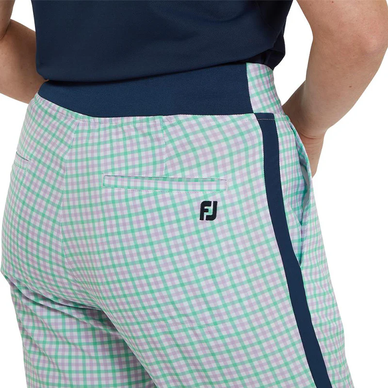 FOOTJOY Gingham Lightweight Women's Cropped Pants (Lava/Mint) - Image 4