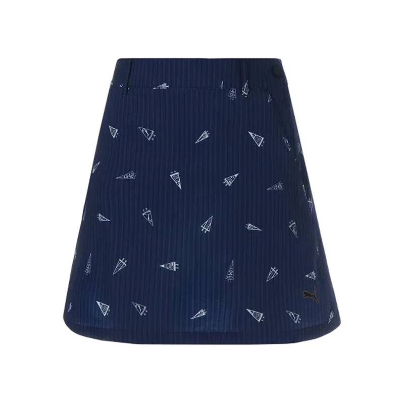 PUMA Flag Printed Seersucker Skirt (Navy Blazer)