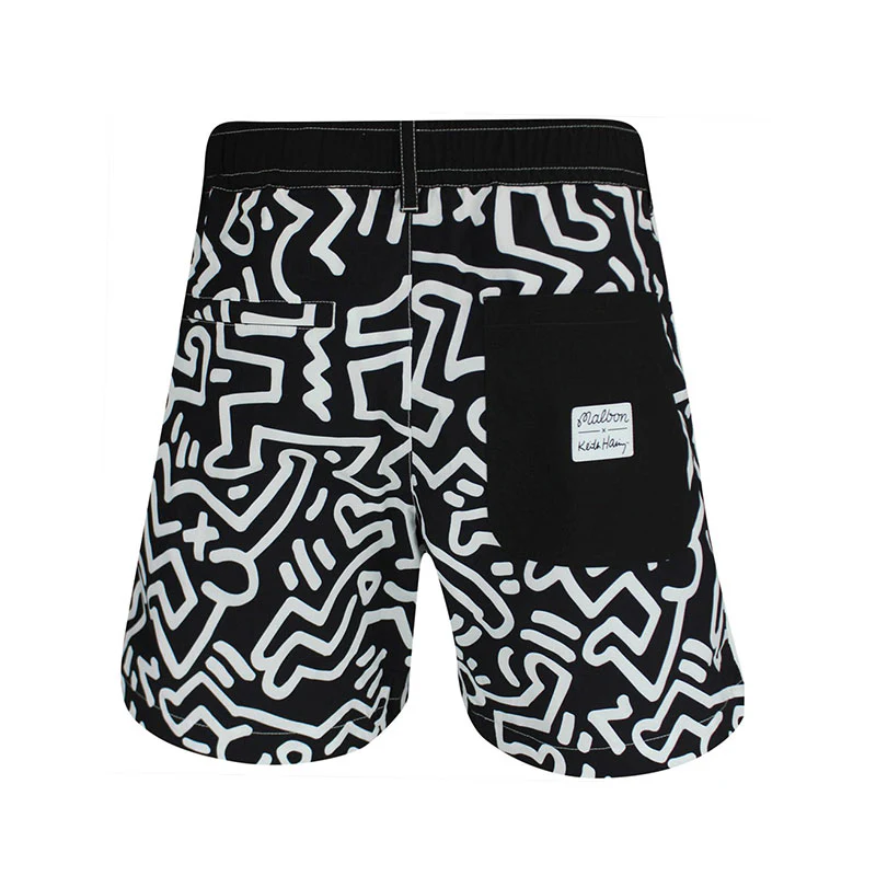 MALBON GOLF x Keith Haring Nylon Men's Shorts (Black) - Image 2