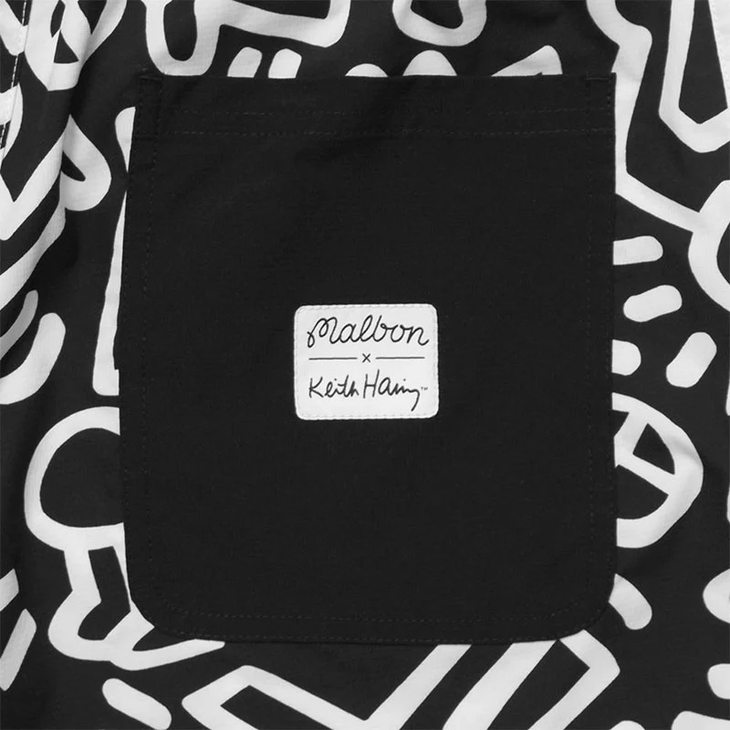 MALBON GOLF x Keith Haring Nylon Men's Shorts (Black) - Image 4