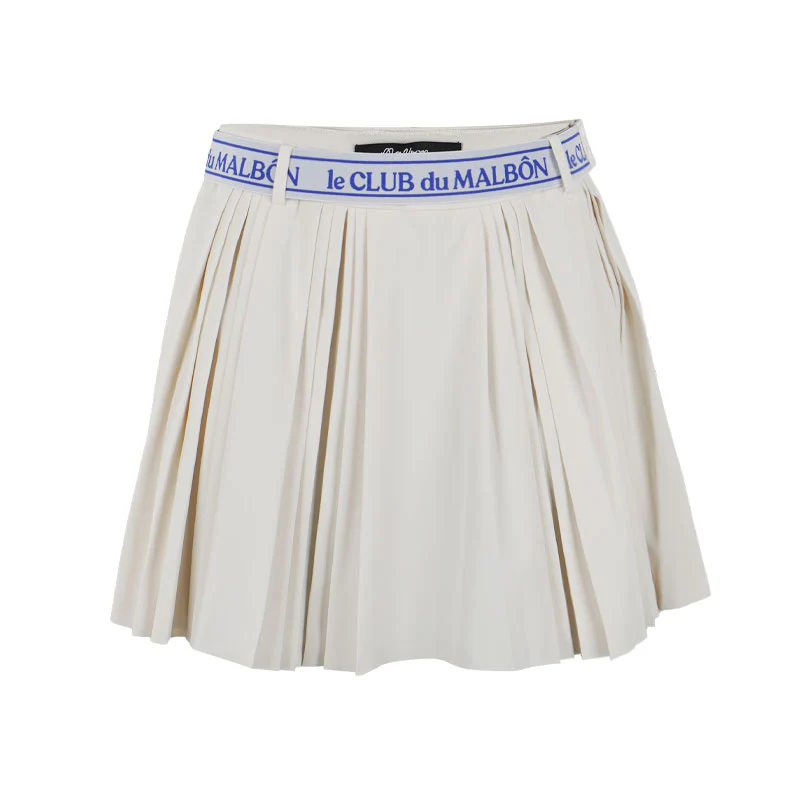 MALBON GOLF Joelle Pleated Skirt (Ivory)