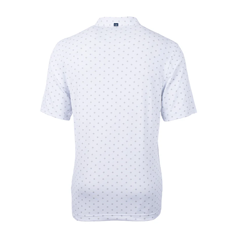 CUTTER & BUCK Virtue Eco Pique Tile Print Men's Polo (White) - Image 2