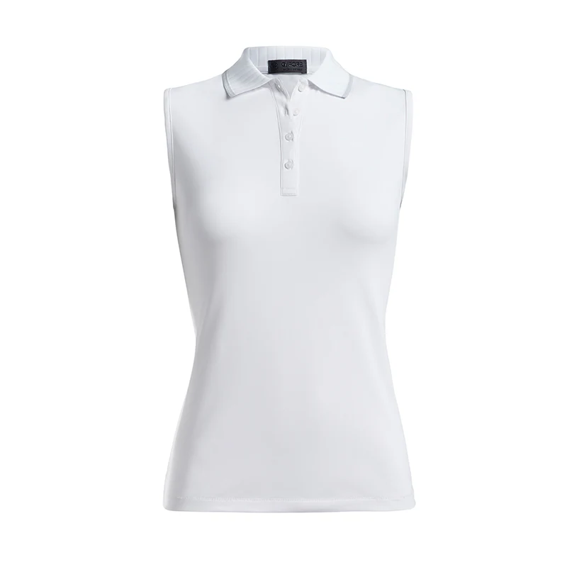 GFORE Pleated Women's Sleeveless Polo (Snow)