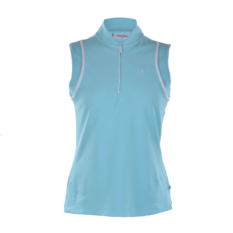 CALVIN KLEIN Cedar Women's Sleeveless Polo (Light Opal)