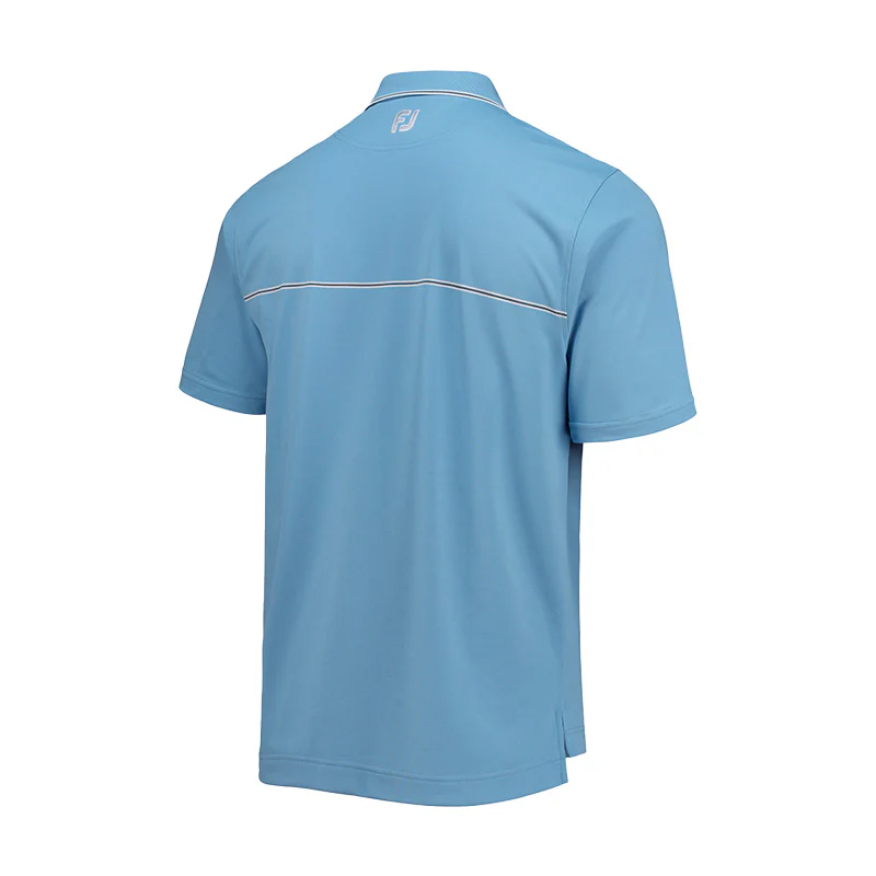 FOOTJOY Small Details Stretch Pique Men's Polo (Blue) - Image 2