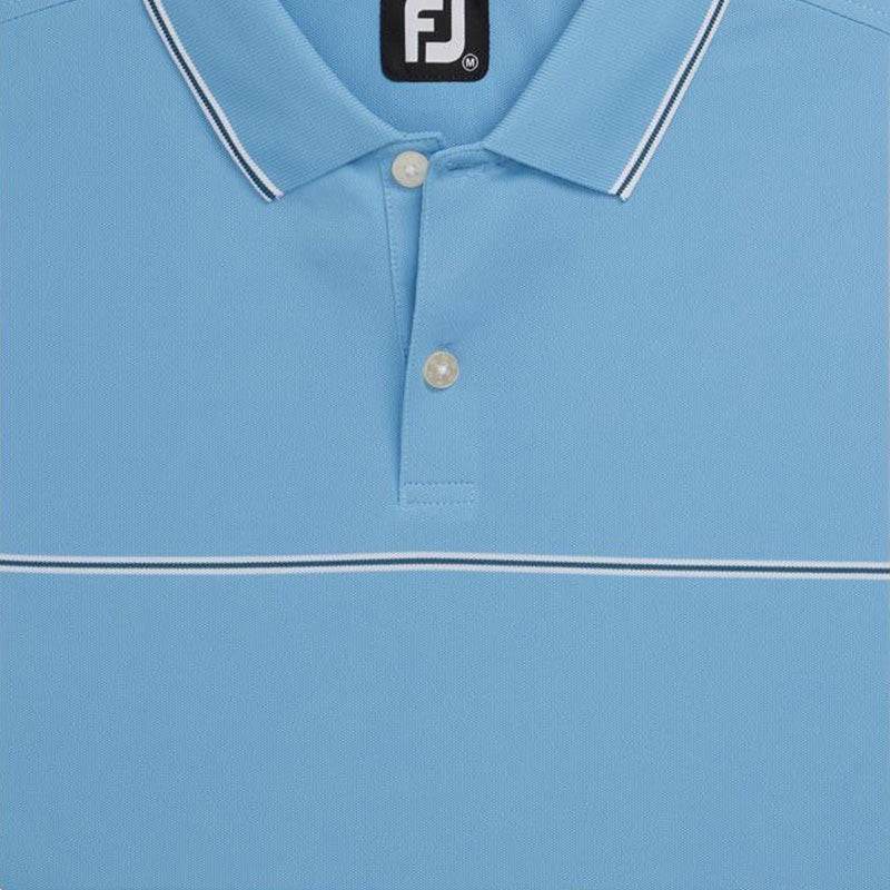 FOOTJOY Small Details Stretch Pique Men's Polo (Blue) - Image 3