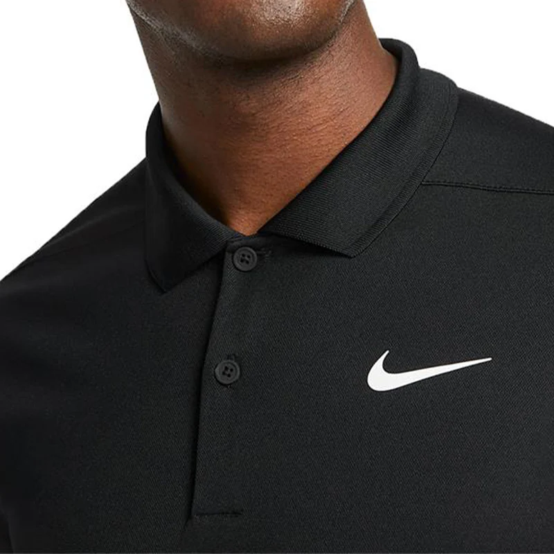 NIKE Dri-Fit Victory Solid Men's Polo (Black) - Image 3