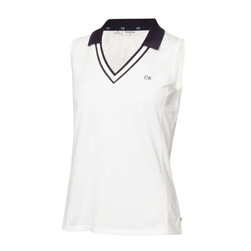 CALVIN KLEIN Delaware Women's Sleeveless Polo (White)