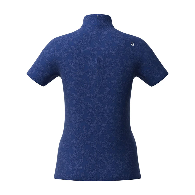 TAYLORMADE Flower Jacquard Women's Mock Shirt (Navy) - Image 2
