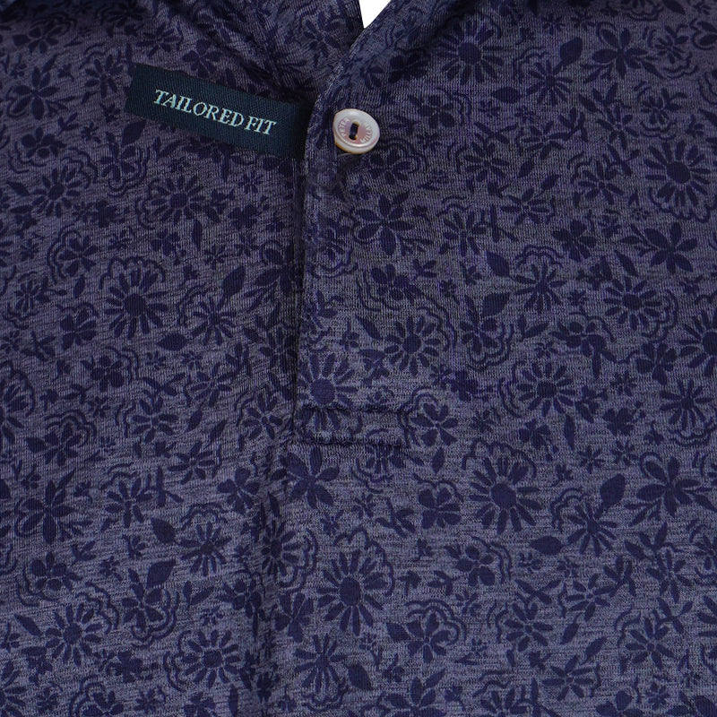 PETER MILLAR Cayucos Floral Men's Polo (Navy) - Image 3