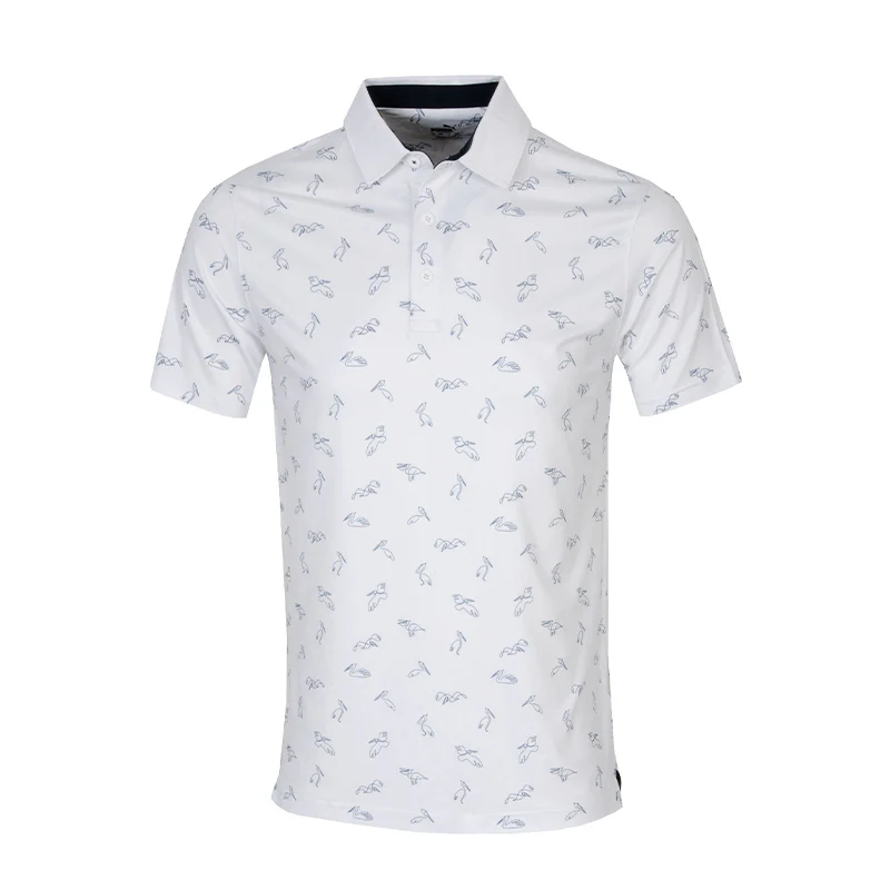 PUMA Cloudspun Echo Men's Polo (White/Navy)