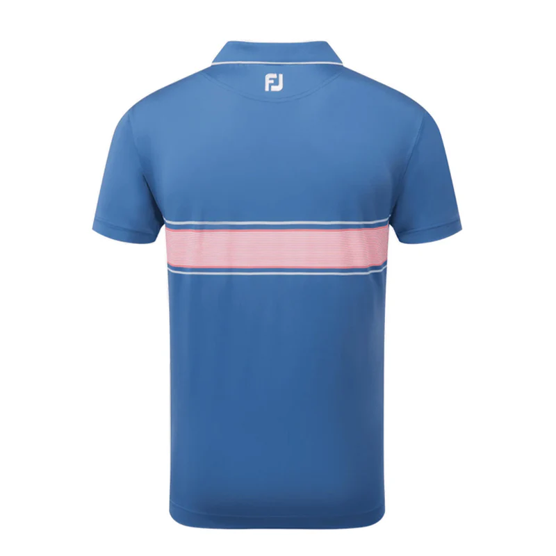 FOOTJOY FootJoy Striped Lisle Men's Polo (Sapphire) - Image 2