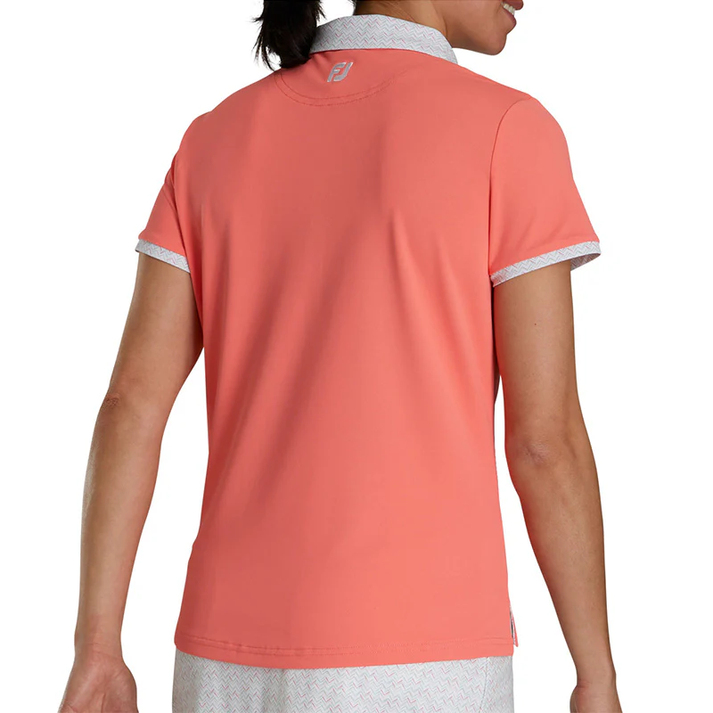FOOTJOY Print Trim Women's Polo (Peach) - Image 2