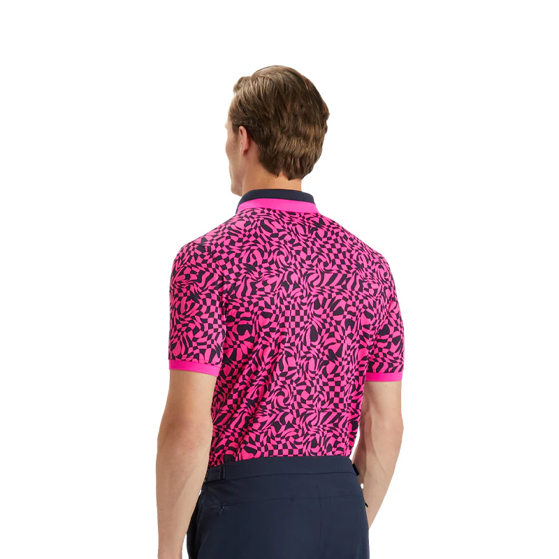 GFORE Mini Distorted Pique Men's Polo (Day Glo Pink) - Image 2
