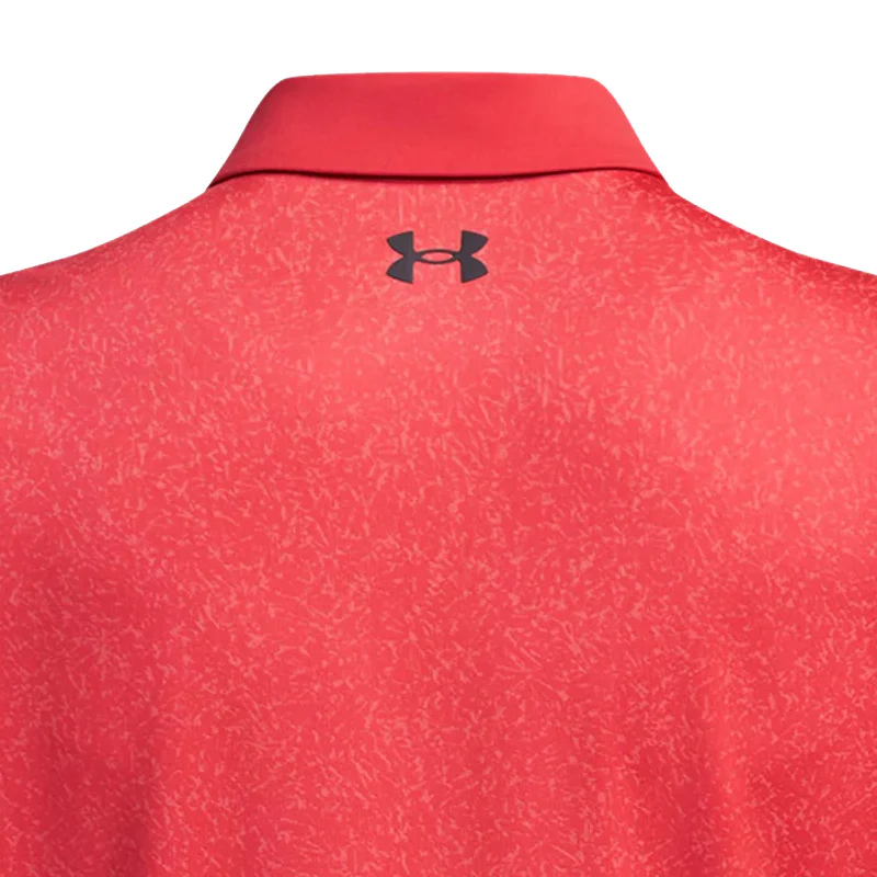 UNDER ARMOUR Playoff 3.0 Coral Jacquard Men's Polo (Red) - Image 4
