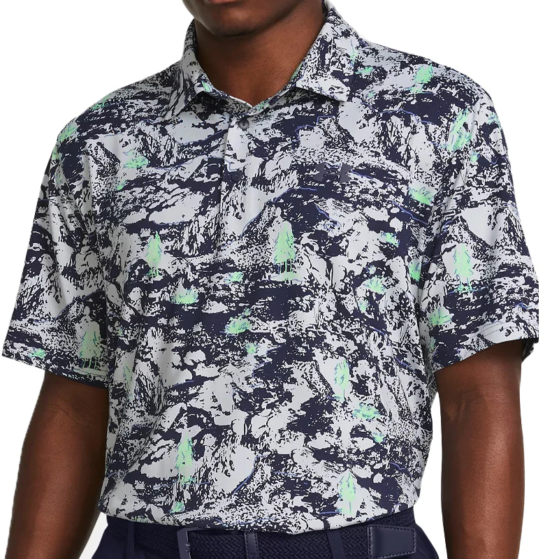 UNDER ARMOUR Playoff 3.0 Printed Men's Polo (Halo Grey/Green) - Image 3
