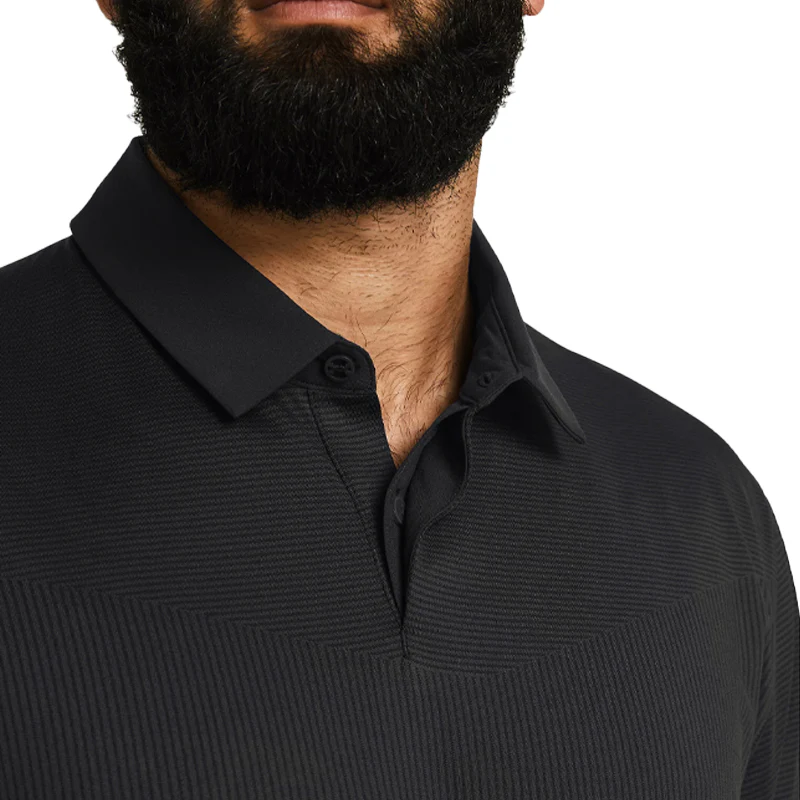 UNDER ARMOUR Tour Tips Jacquard Men's Polo (Black) - Image 3