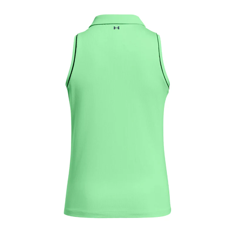 UNDER ARMOUR Playoff Jacquard Women's Sleeveless Polo (Green) - Image 2
