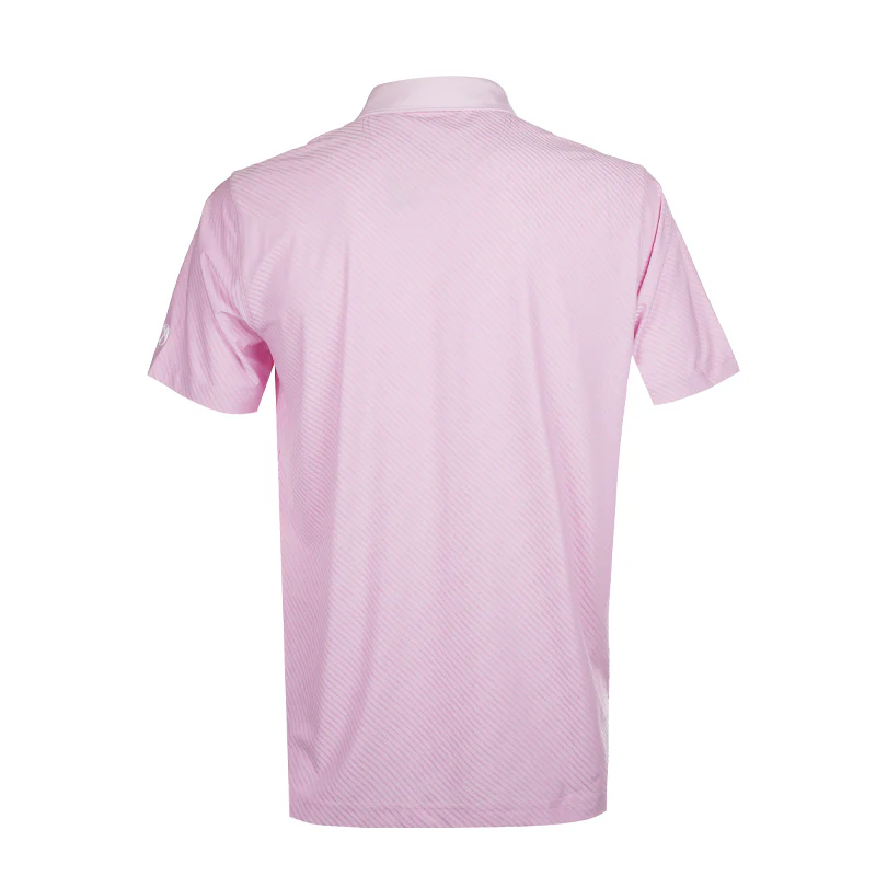 PUMA x Arnold Palmer Jacquard Men's Striped Polo (Pale Pink) - Image 2