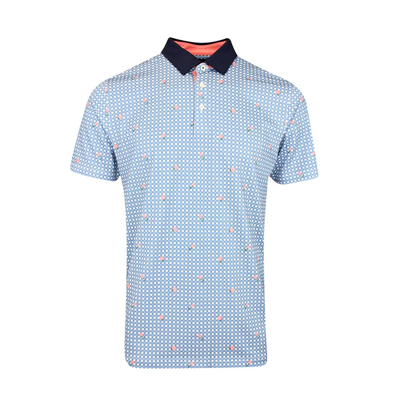 PUMA Pique Gingham Men's Polo (White/Zen Blue)