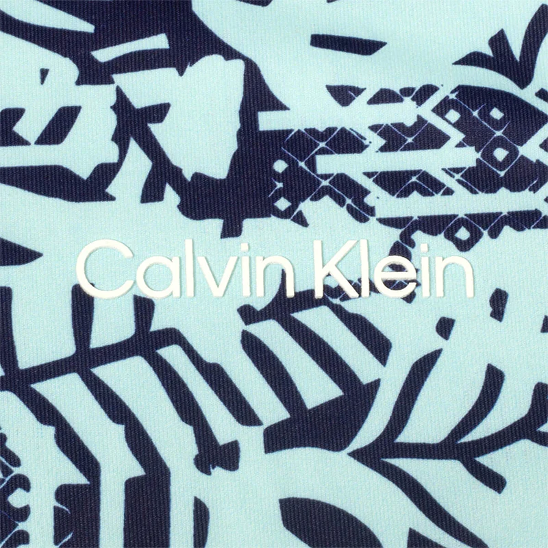 CALVIN KLEIN Abstract Print Men's Polo (Aqua/Evening Blue) - Image 4