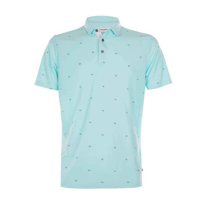 CALVIN KLEIN Monogram Men's Polo (Aqua)