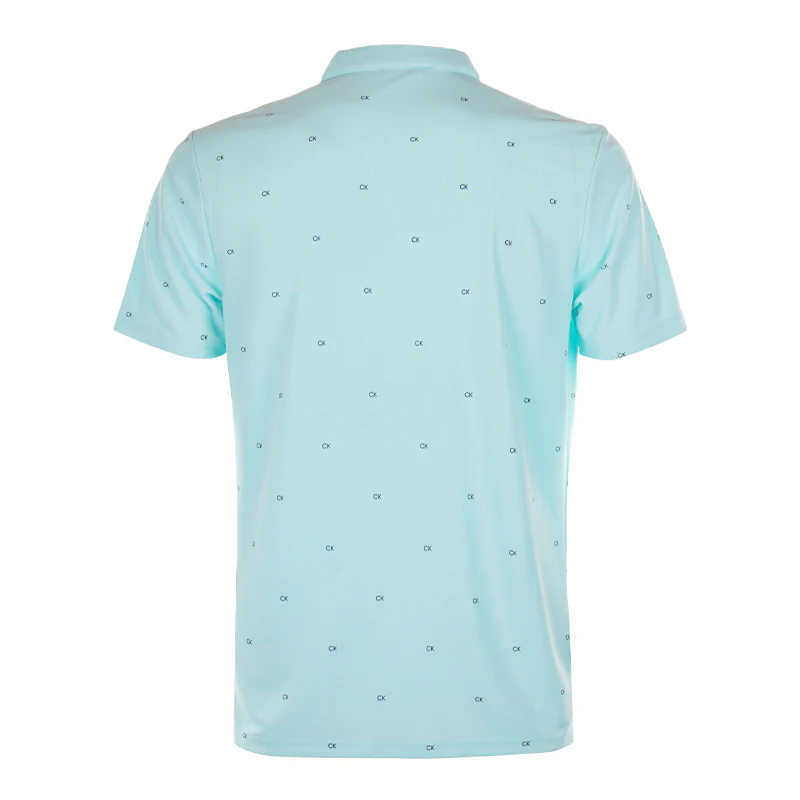 CALVIN KLEIN Monogram Men's Polo (Aqua) - Image 2