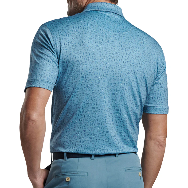 PETER MILLAR Hole in 1 Performance Jersey Men's Polo (Rainfall) - Image 2