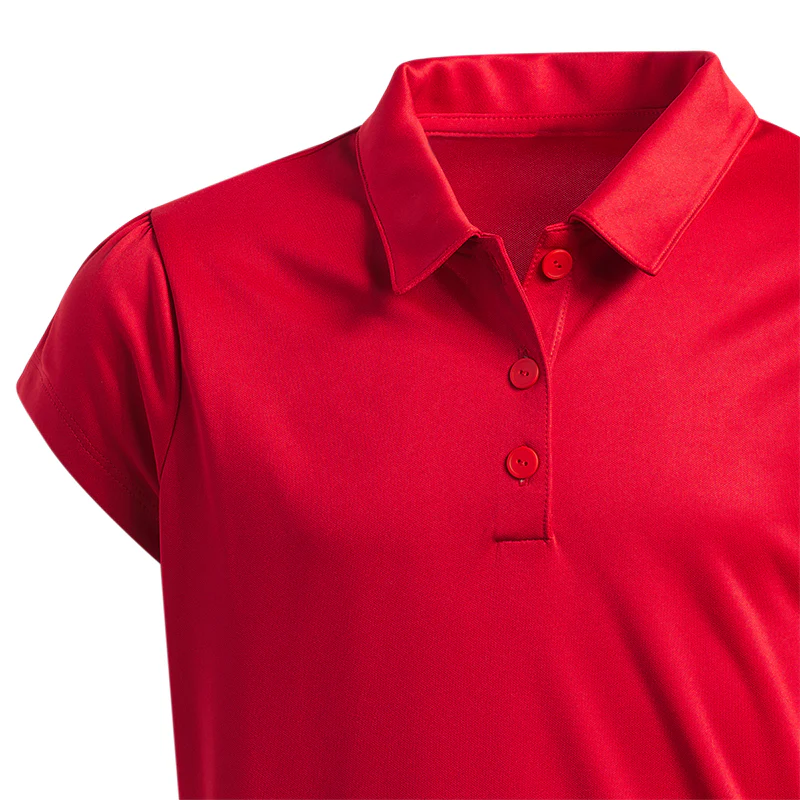ADIDAS Girl's Performance Polo (Red) - Image 3