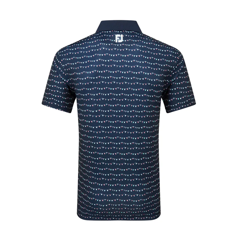 FOOTJOY Flag Banner Print Lisle Men's Polo (Navy) - Image 2