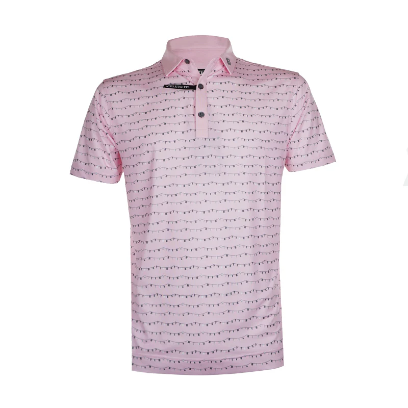 FOOTJOY Flag Banner Print Lisle Men's Polo (Pink)