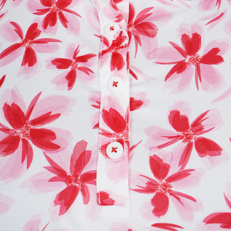 FOOTJOY Women's Floral Shirt (Pink/Red) - Image 3