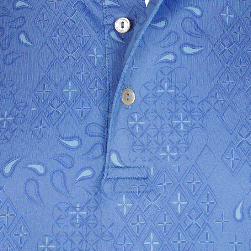 PETER MILLAR Geo Paisley Performance Jersey Men's Polo (Bonnet) - Image 3