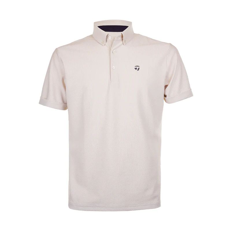 TAYLORMADE Seersucker Men's Polo (Ice Beige)