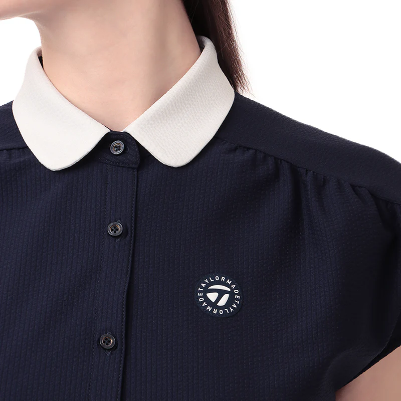 TAYLORMADE Seersucker Women's Polo (Navy) - Image 3