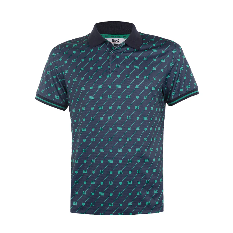 WAAC Korea Oblique Print Men's Polo (Black/Green)