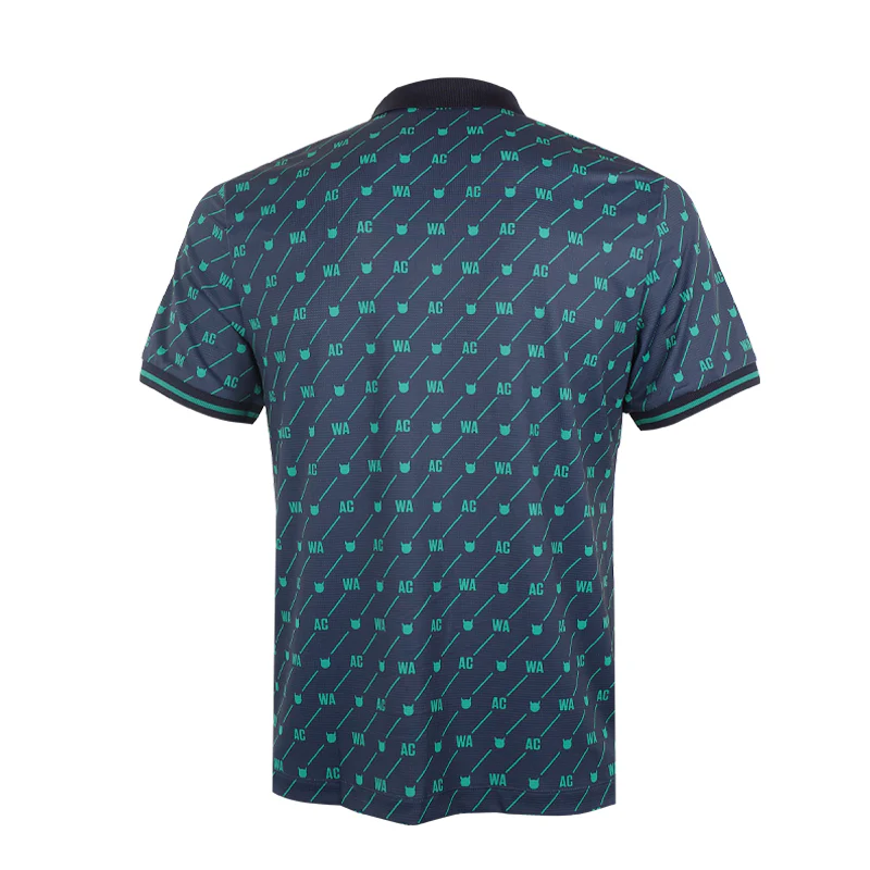 WAAC Korea Oblique Print Men's Polo (Black/Green) - Image 2