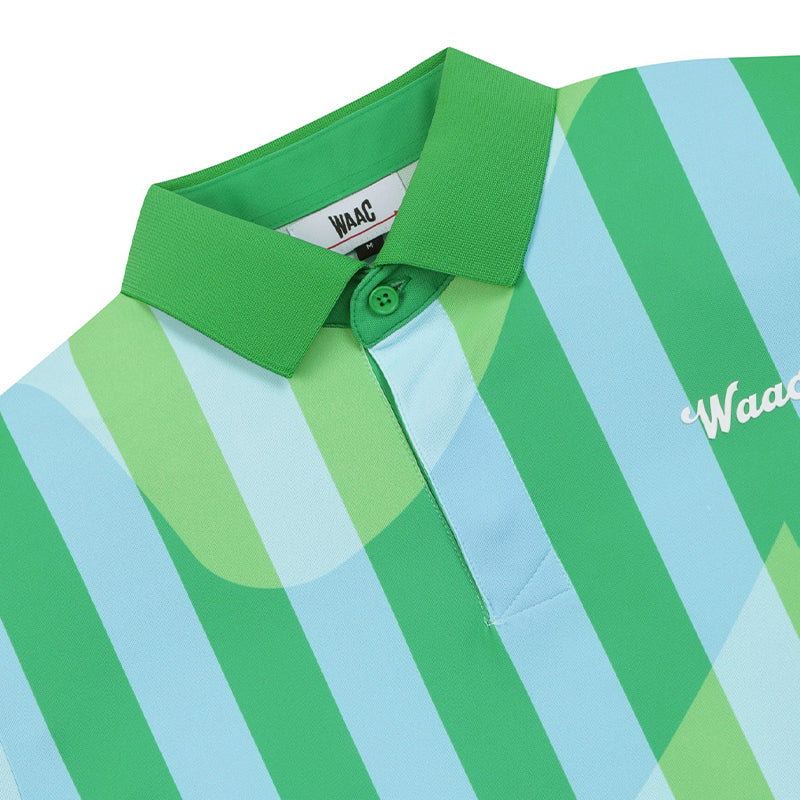 WAAC Korea Vertical Print Men's Polo (Green) - Image 3