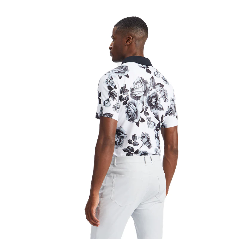 GFORE Floral Tech Men's Jersey Polo (Snow) - Image 3