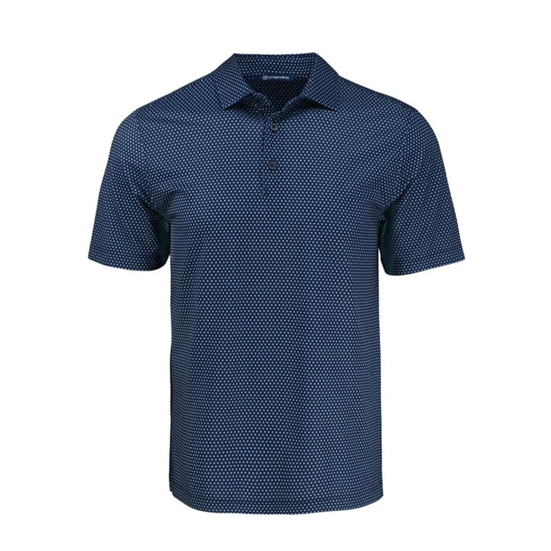 CUTTER & BUCK Pike Eco Shadow Check Print Men?s Polo (Navy)