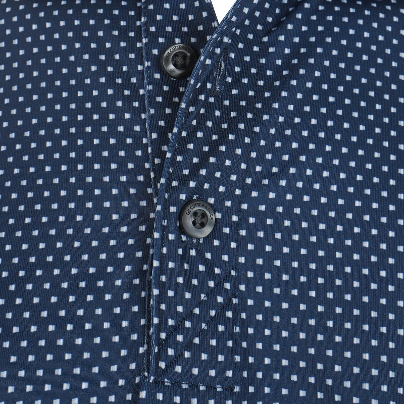 CUTTER & BUCK Pike Eco Shadow Check Print Men?s Polo (Navy) - Image 3