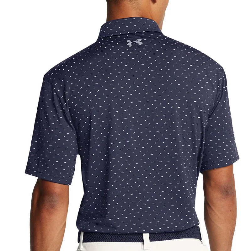 UNDER ARMOUR Playoff 3.0 Printed Men's Polo (Navy/White) - Image 4