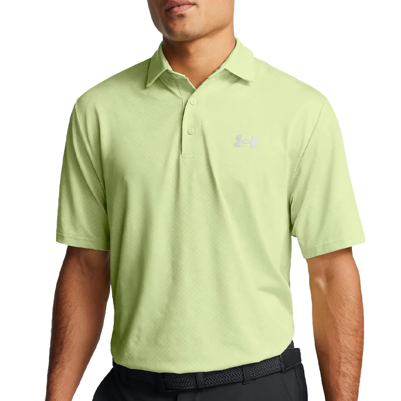 UNDER ARMOUR Playoff 3.0 Check Jacquard Men's Polo (Retro Green) - Image 3